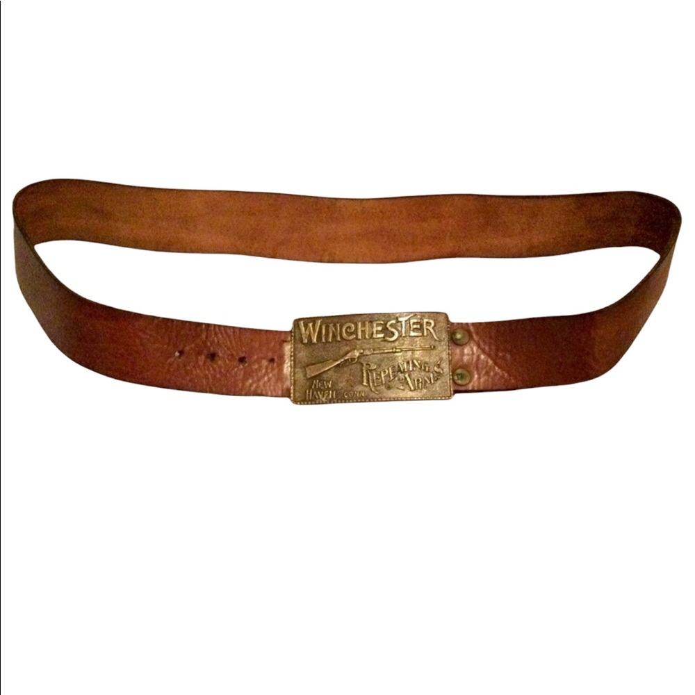 TRULY VINTAGE WINCHESTER BRASS BUCKLE BELT